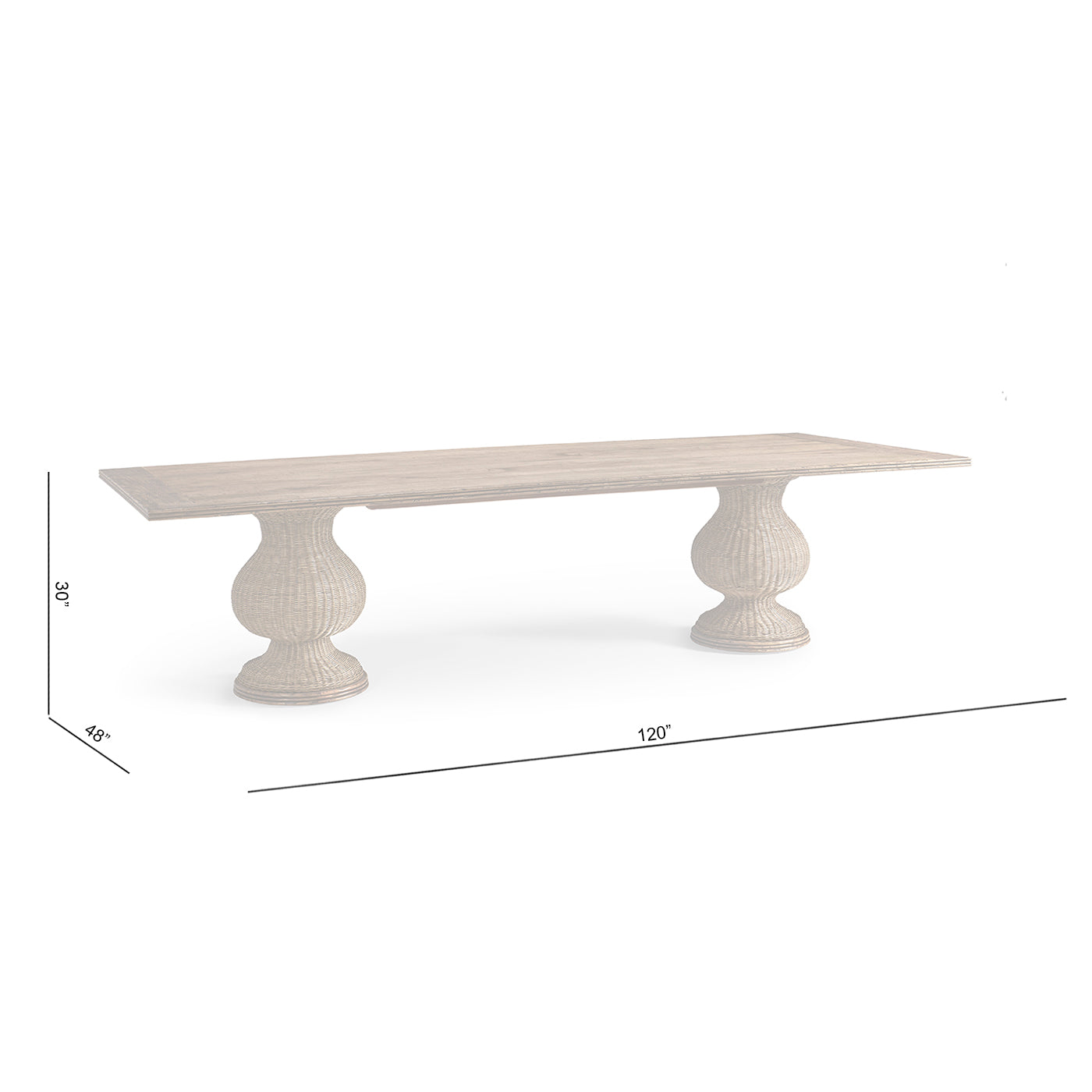 Palm Court Rattan Dining Table 120"