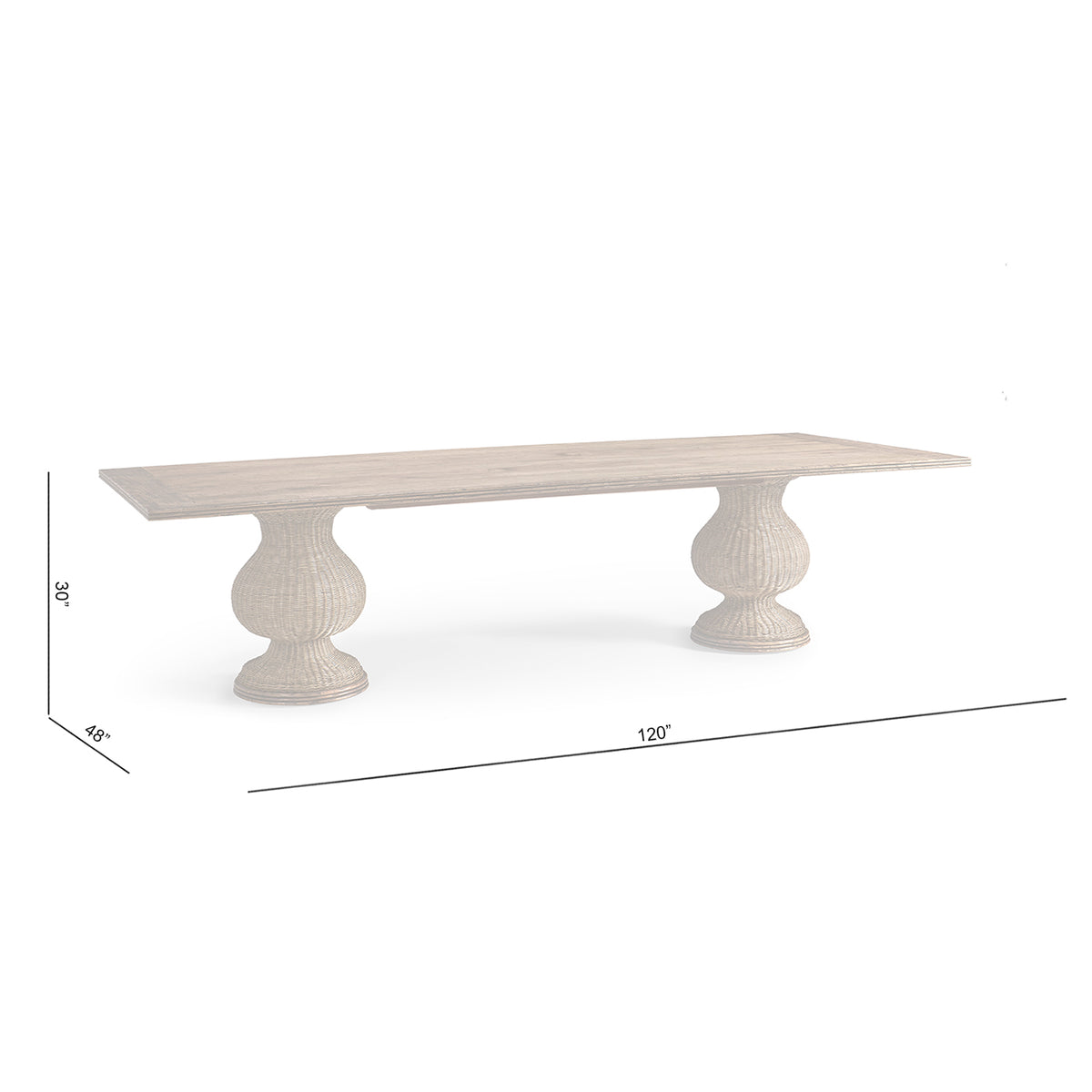 Palm Court Rattan Dining Table 120"