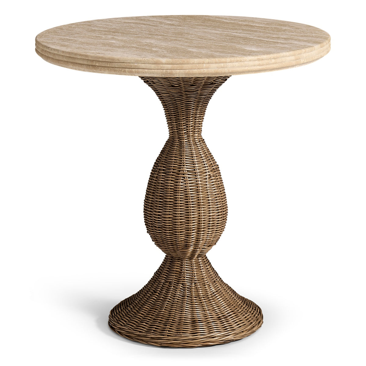 Palm Court Round Travertine Accent Table
