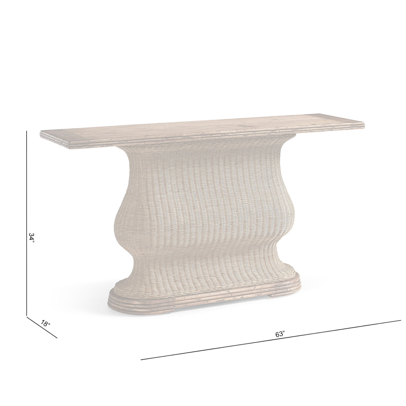 Palm Court Rattan Console Table