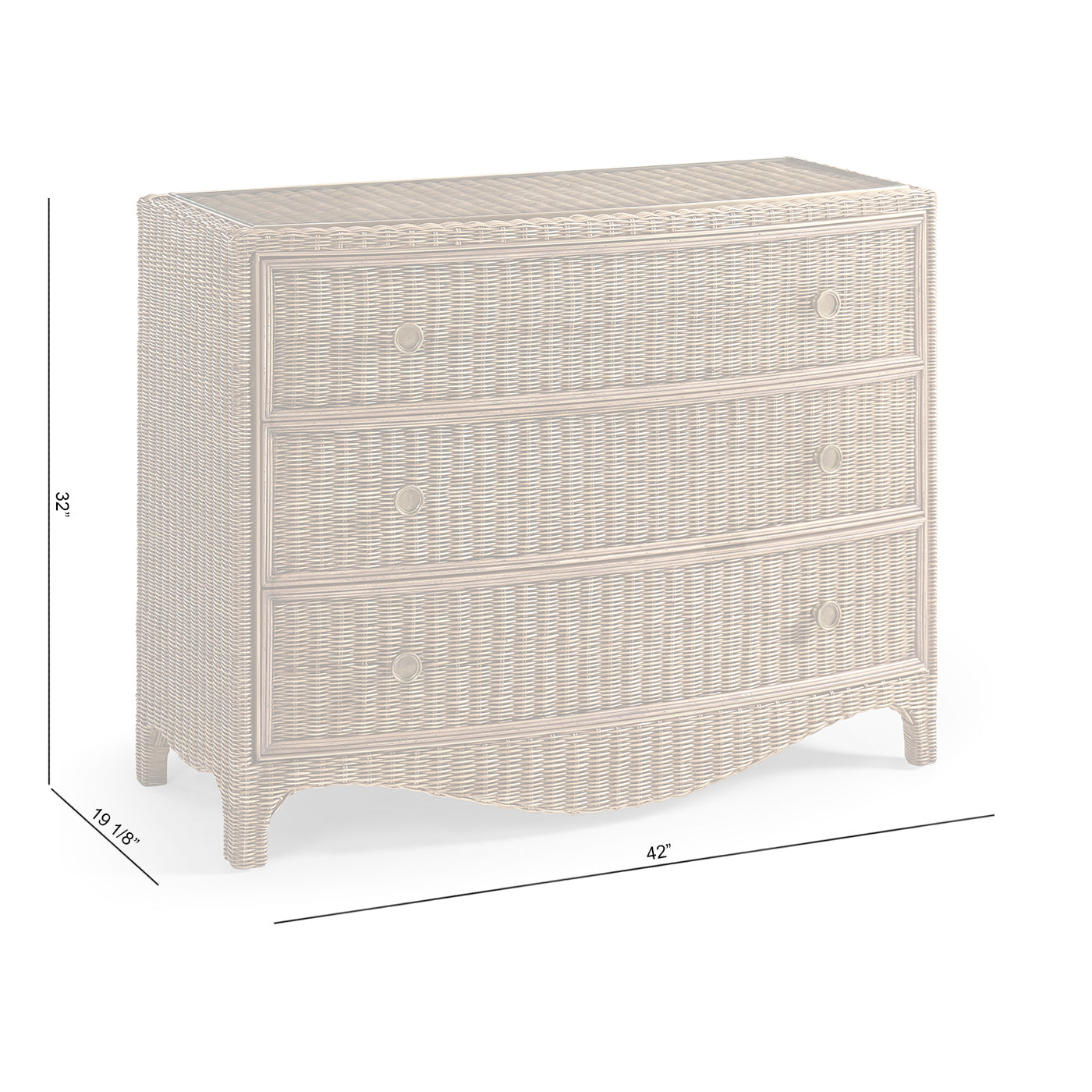 Palm Court Rattan Bow Front Chest