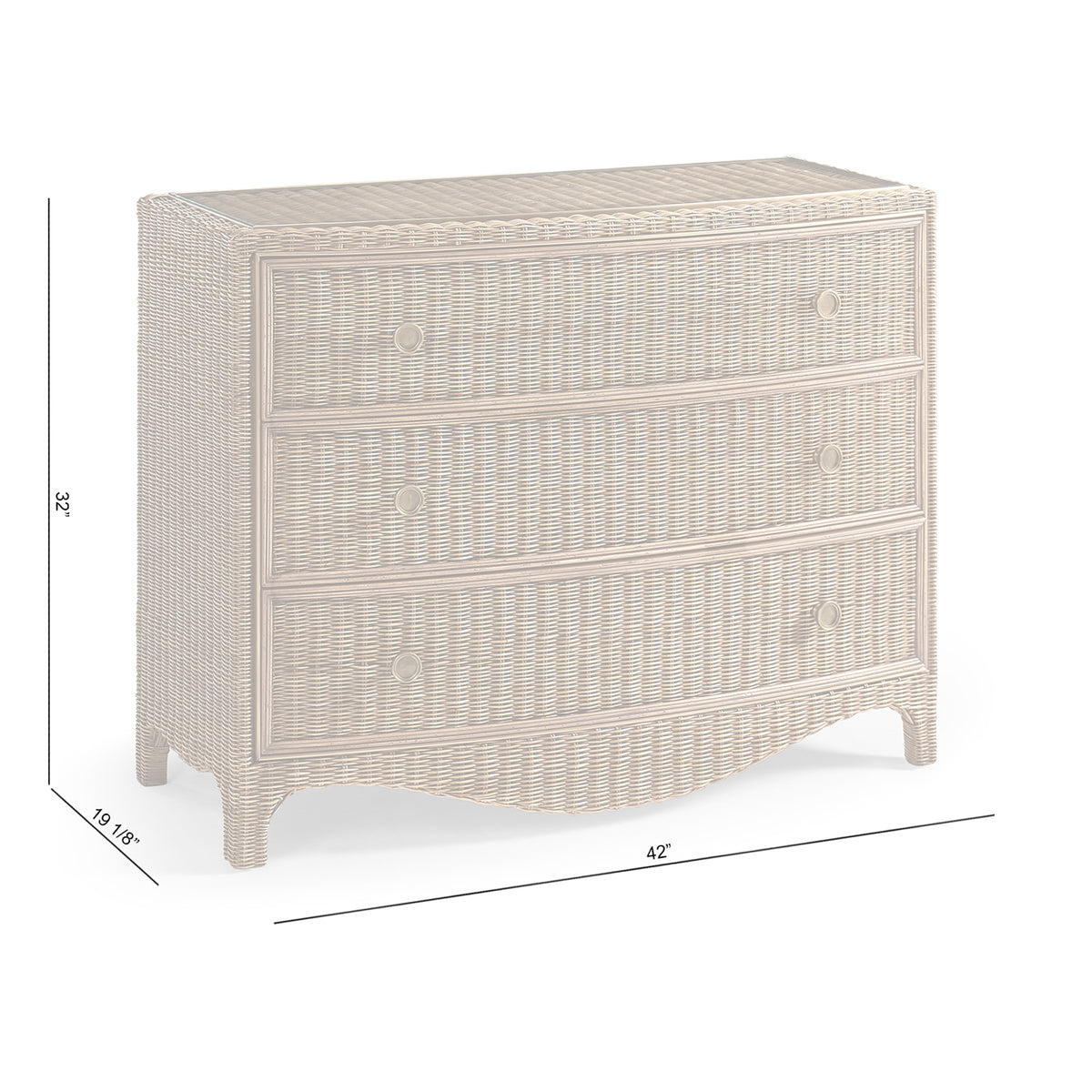 Palm Court Rattan Bow Front Chest