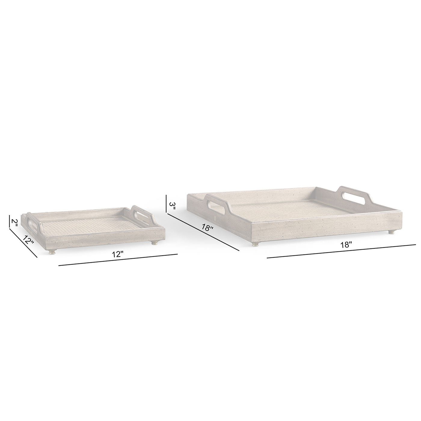 Palm Court Square Tray - Set of 2