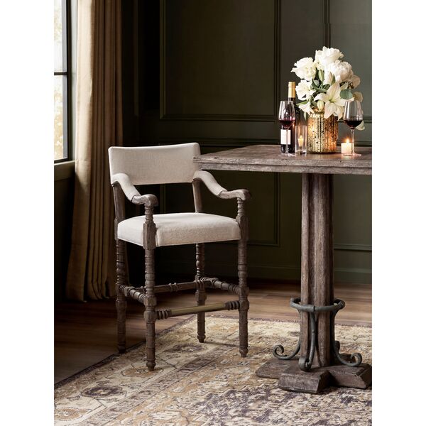 Caldera Oscura Upholstered Arm Chair Bar Stool