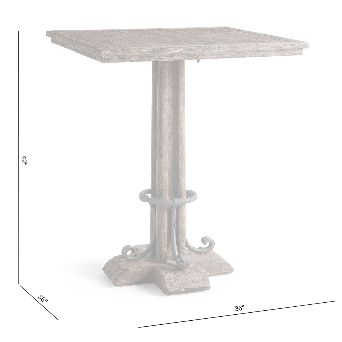 Caldera Oscura Square Bar Table