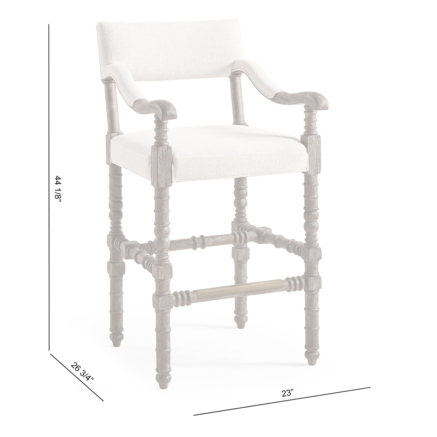 Caldera Oscura Upholstered Arm Chair Bar Stool