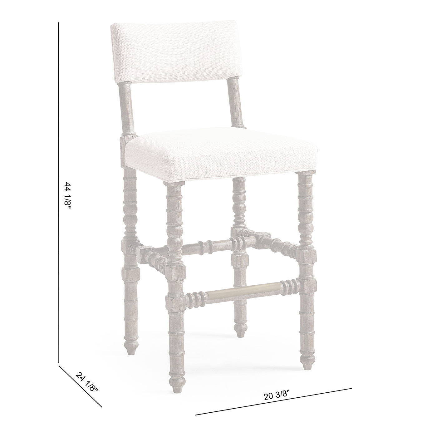 Caldera Oscura Upholstered Armless Bar Stool