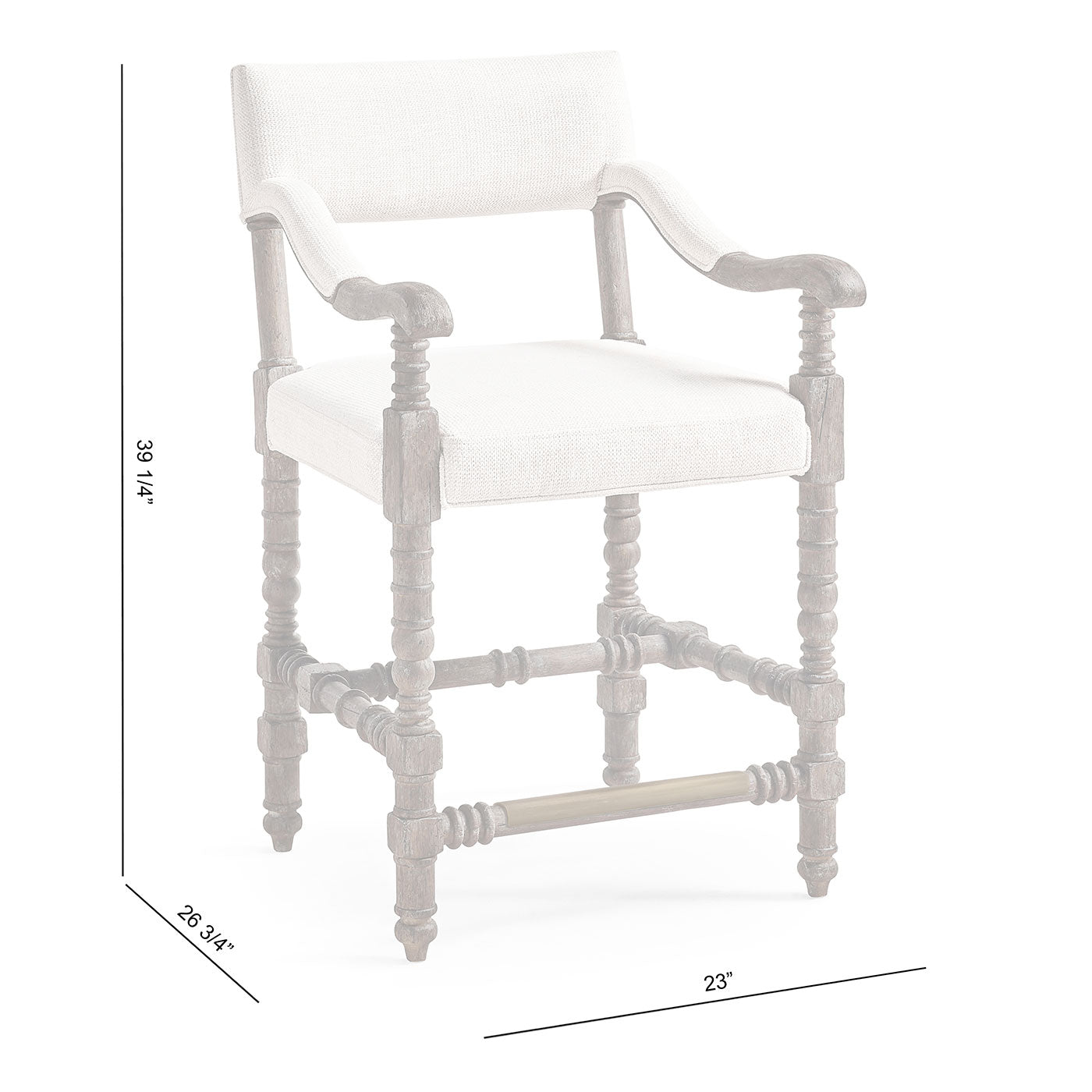 Caldera Osscura Upholstered Arm Chair Counter Stool