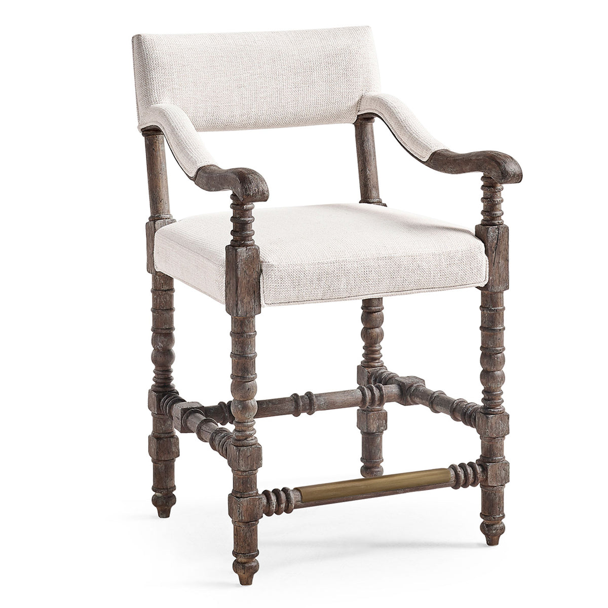 Caldera Osscura Upholstered Arm Chair Counter Stool