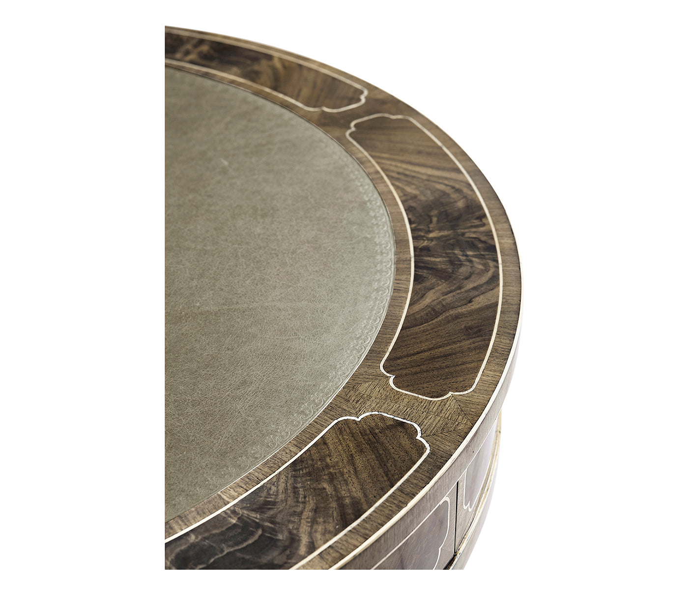 Bleached Mahogany Drum Table
