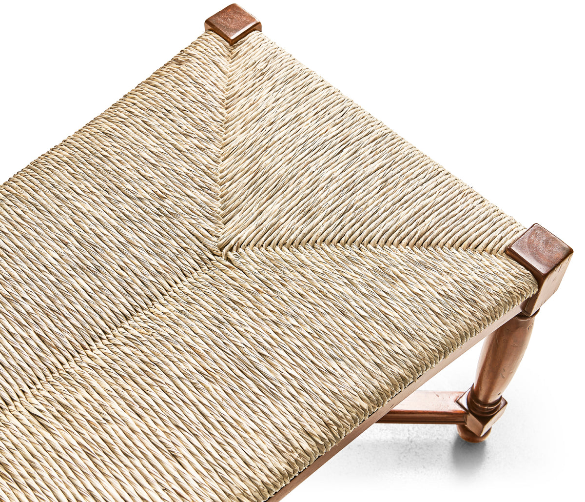 Two Seat Stool with Rushed Seat