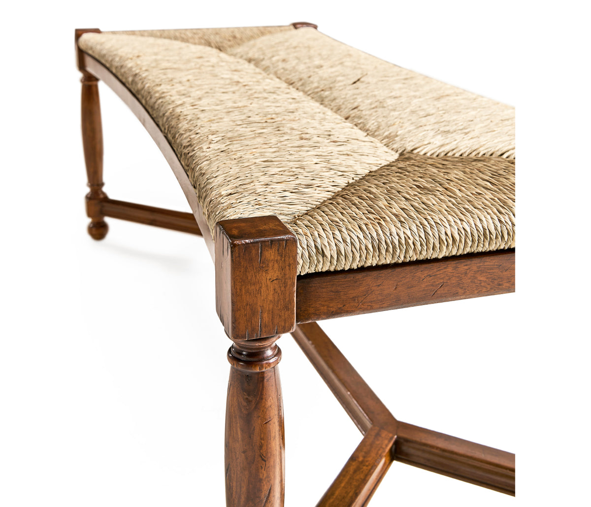 Two Seat Stool with Rushed Seat