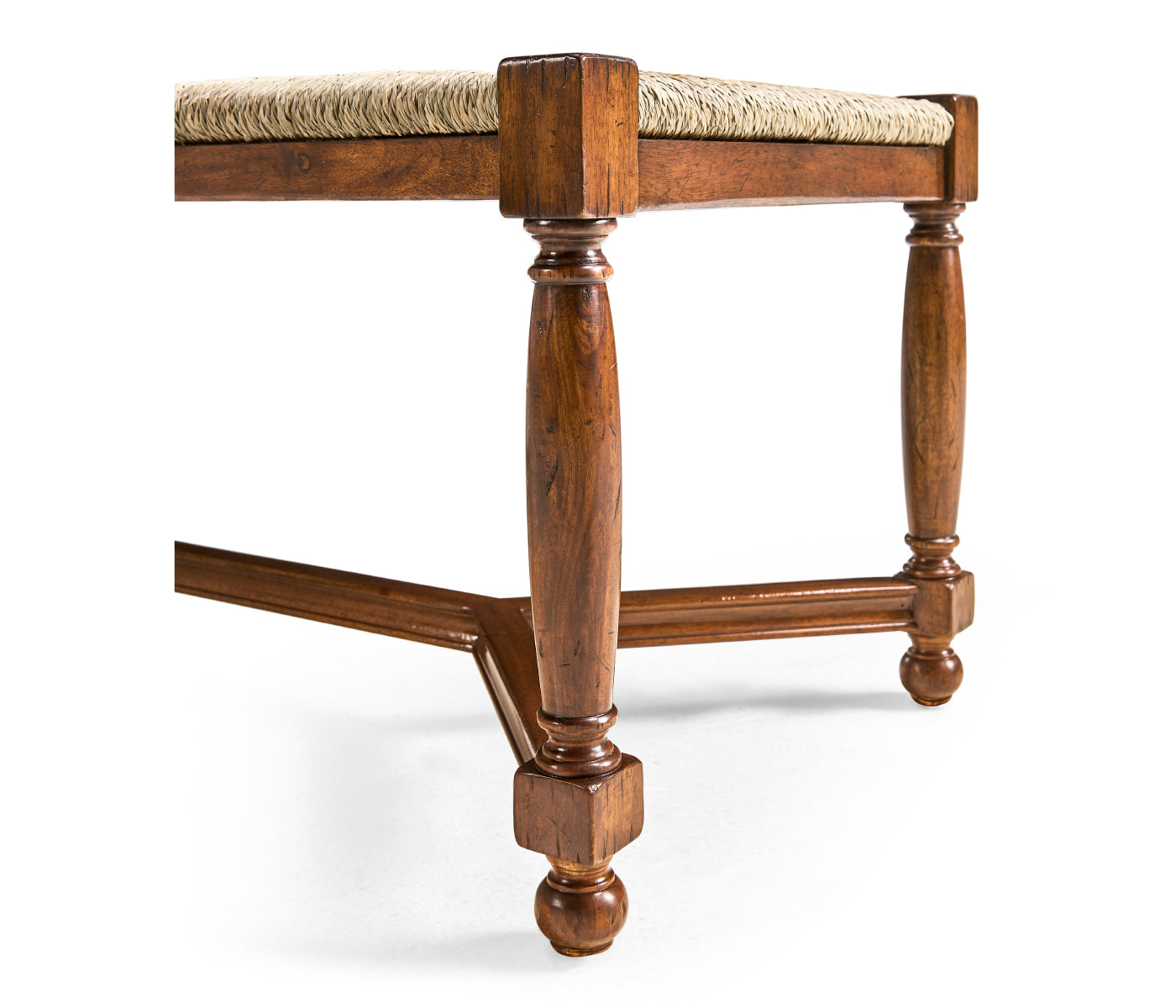 Two Seat Stool with Rushed Seat