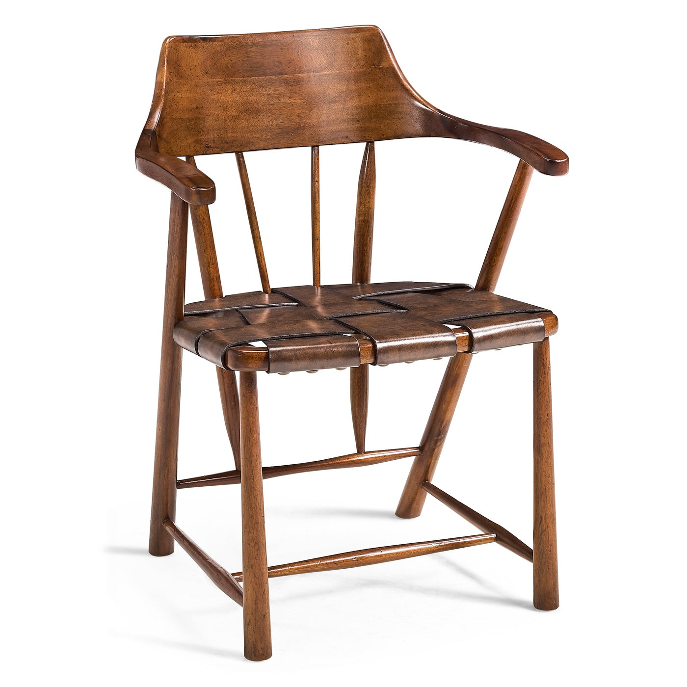 Traditional Walnut Captains Chair
