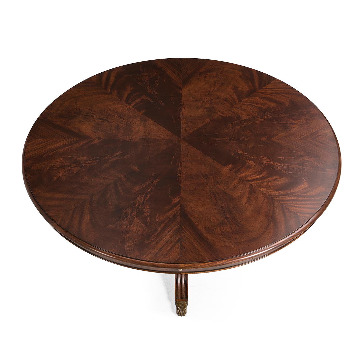 Mahogany Extending Circular Dining Table with Storage Cabinet for Leaves 66"