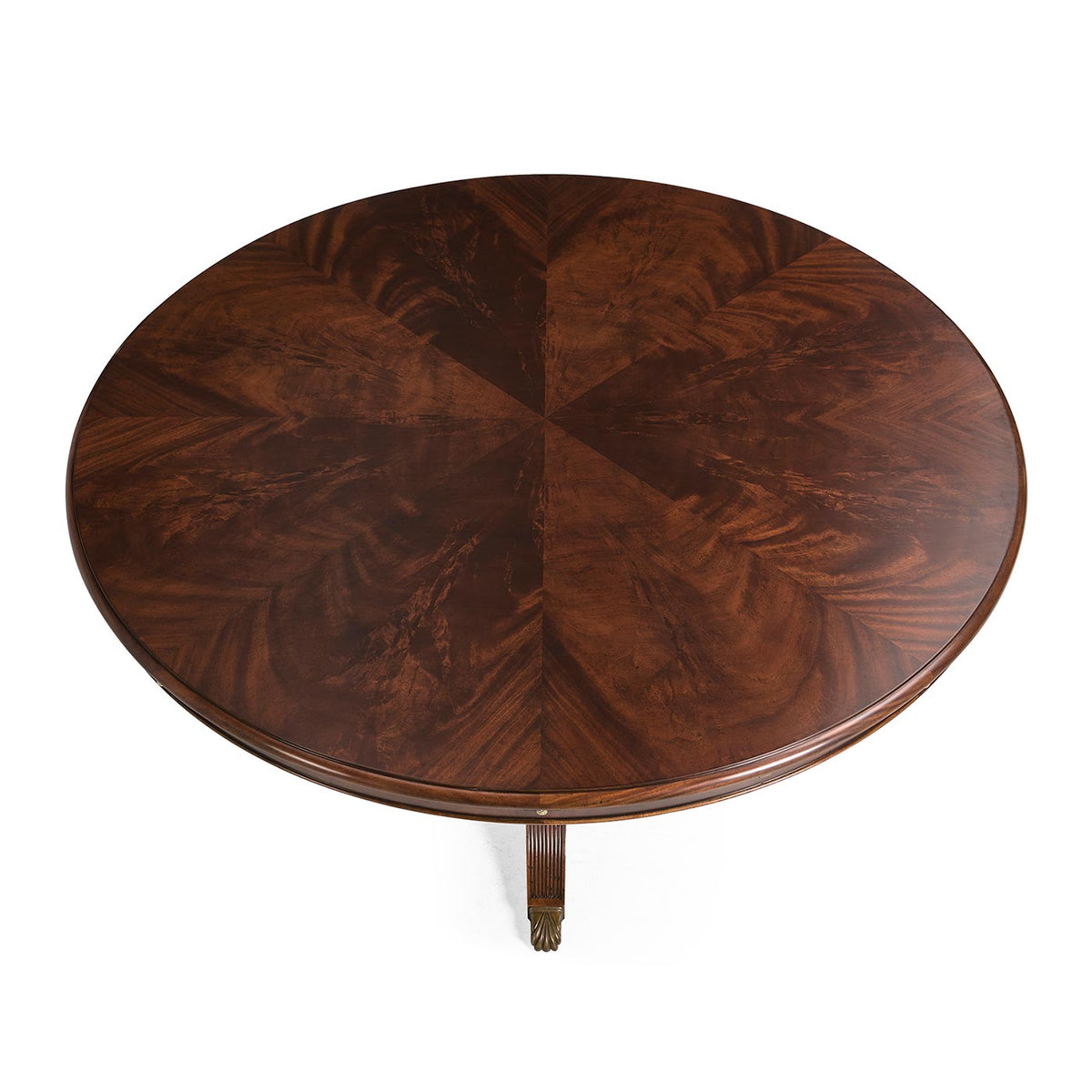 Mahogany Extending Circular Dining Table with Storage Cabinet for Leaves 66"