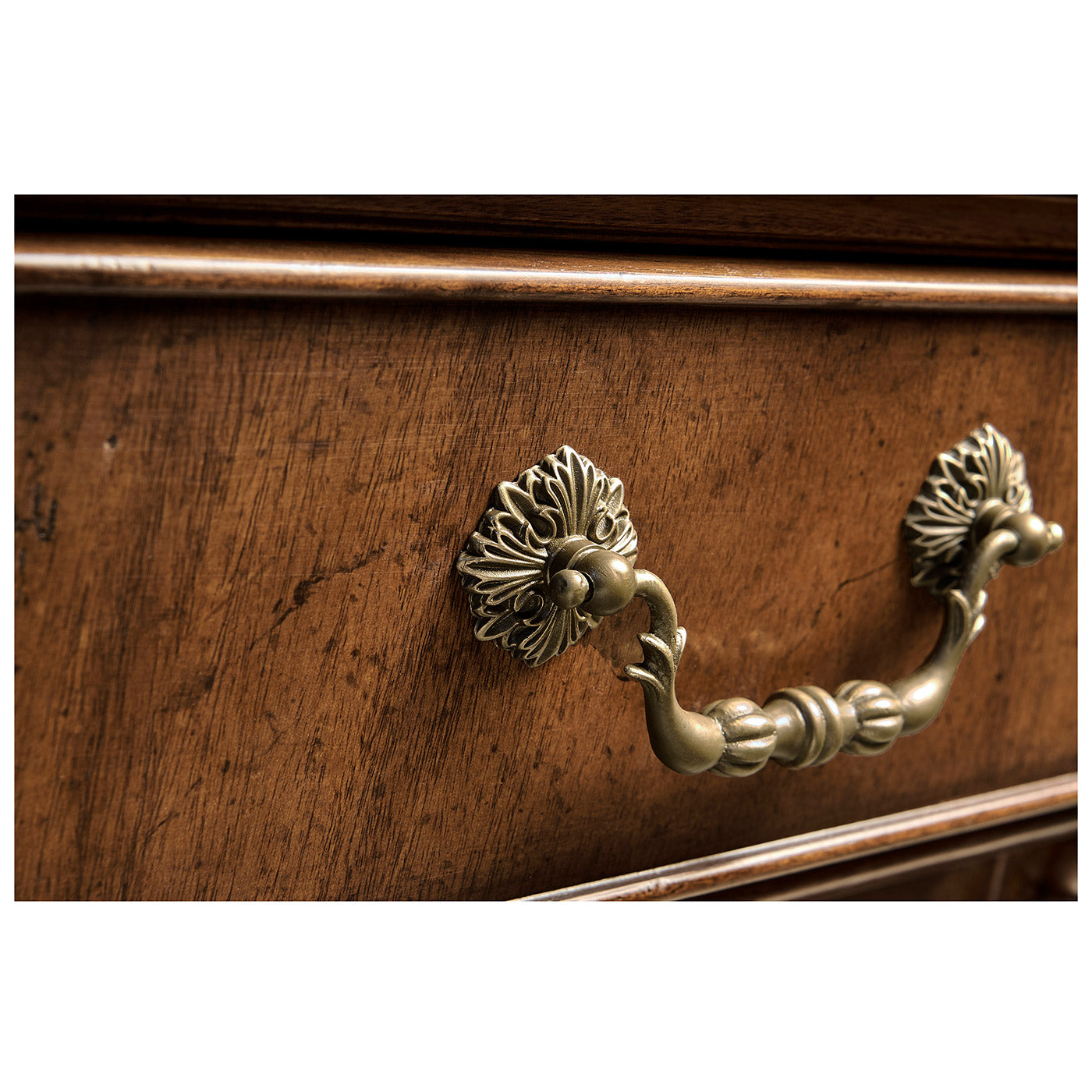 Narrow Walnut Cabinet with Cupboard