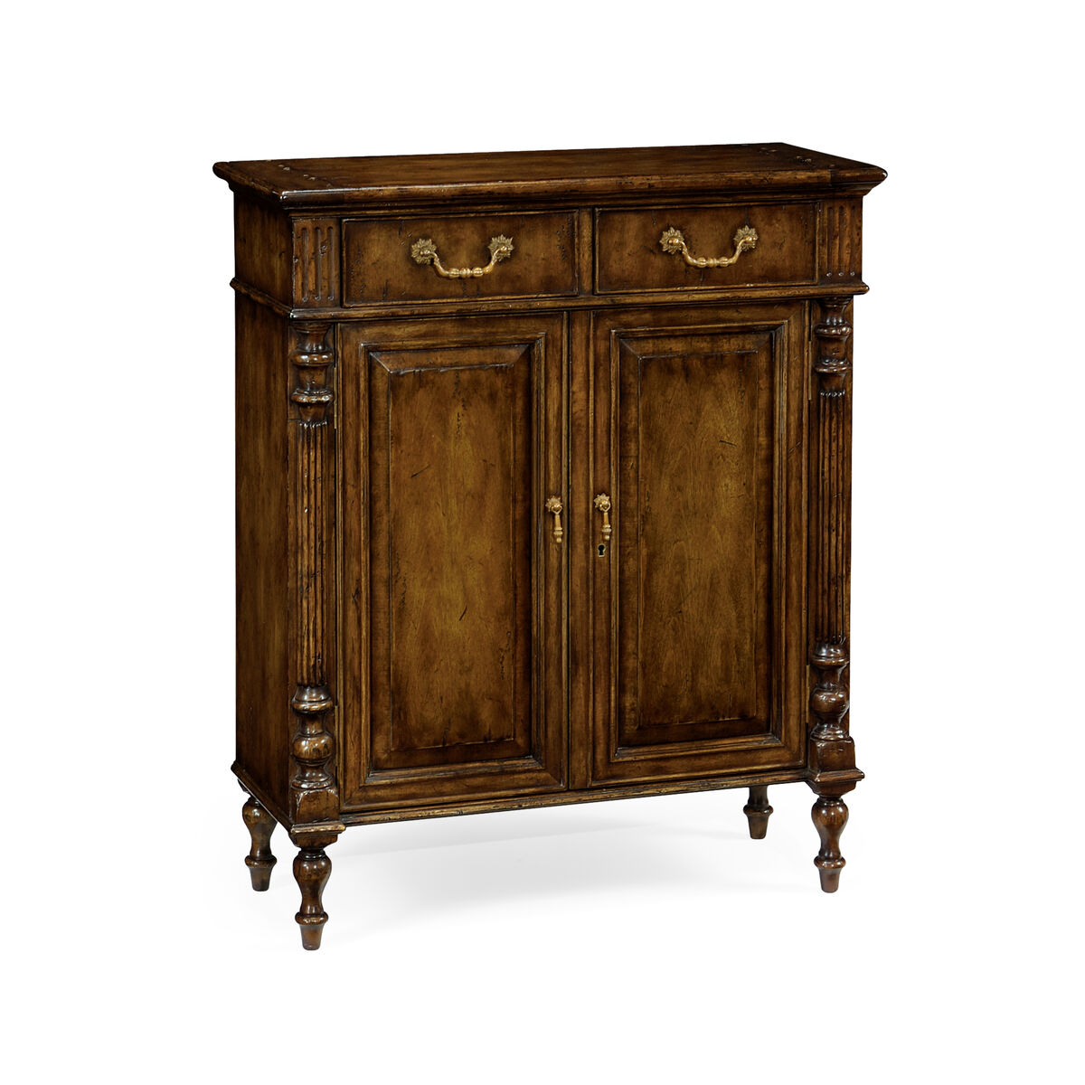 Narrow Walnut Cabinet with Cupboard ( 493144-WAL )