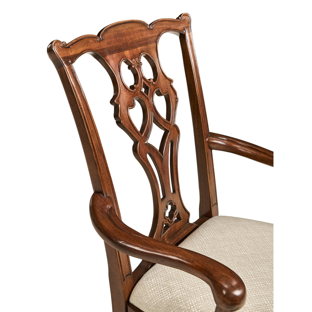 Buckingham Chippendale Antique Mahogany Arm Chair