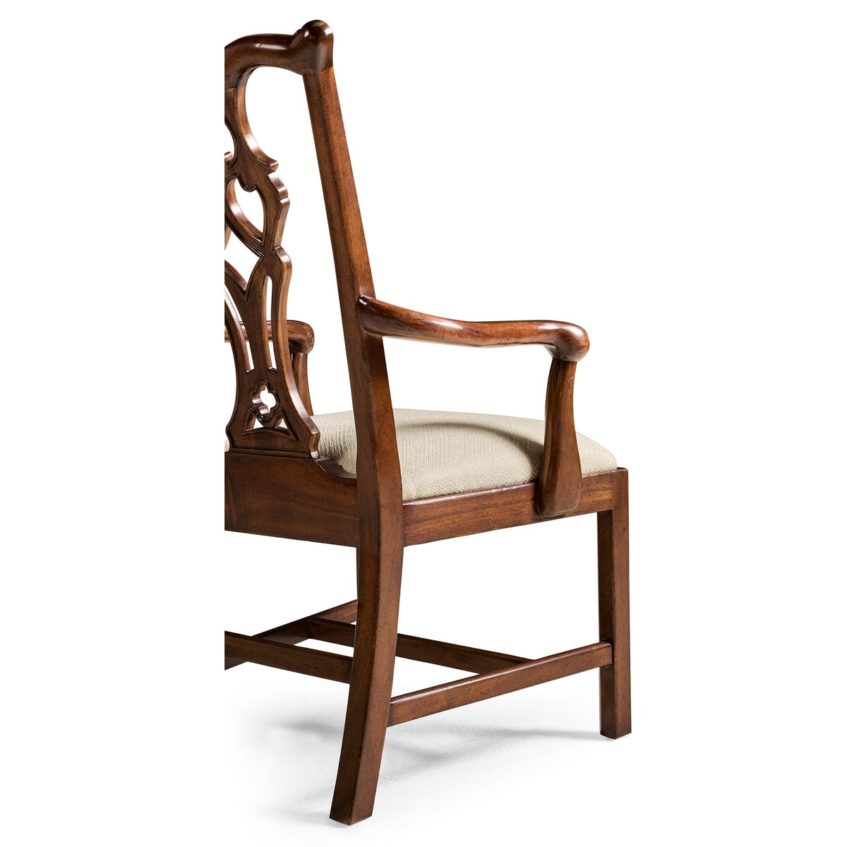 Buckingham Chippendale Antique Mahogany Arm Chair