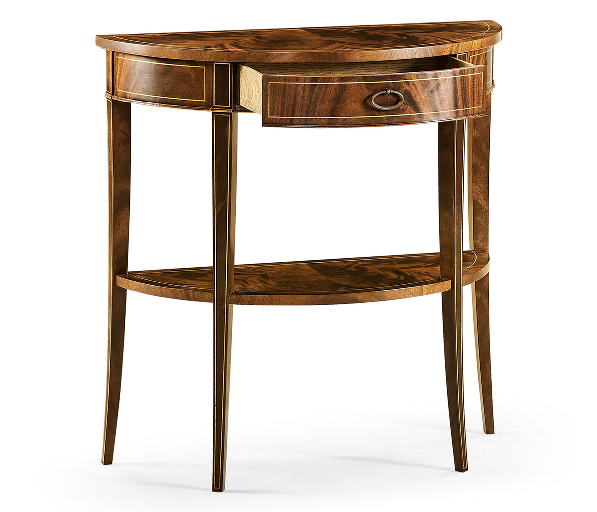 Boxwood stringing demilune console