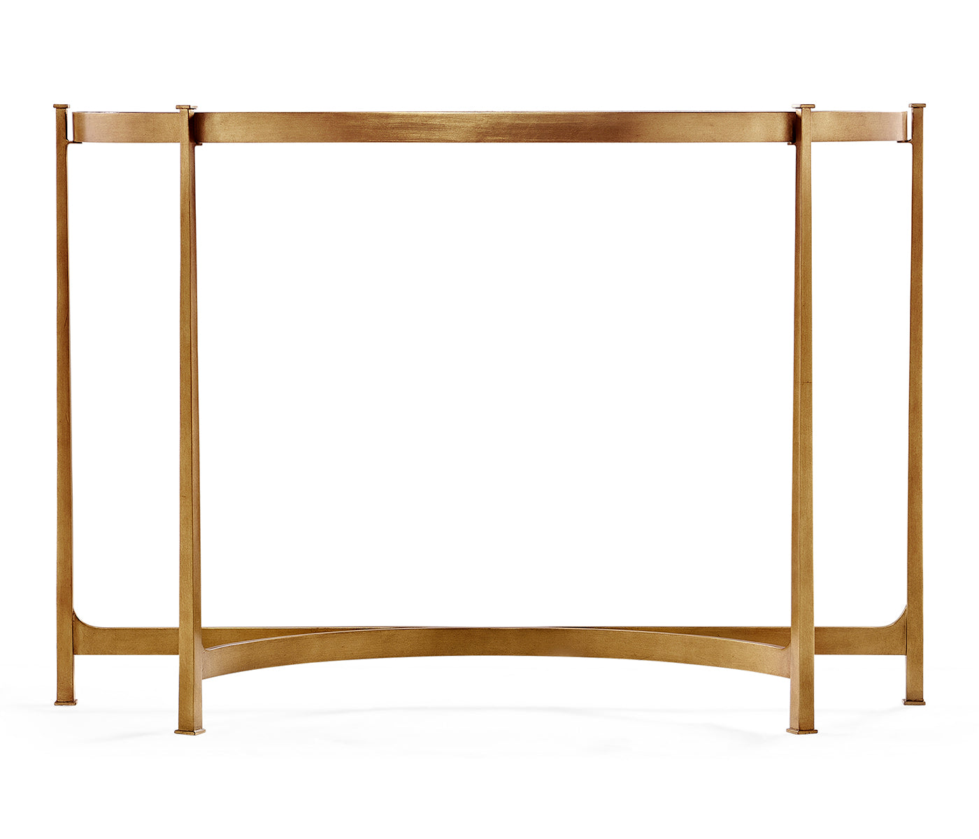 Large Églomisé & Gilded Iron Demilune Console