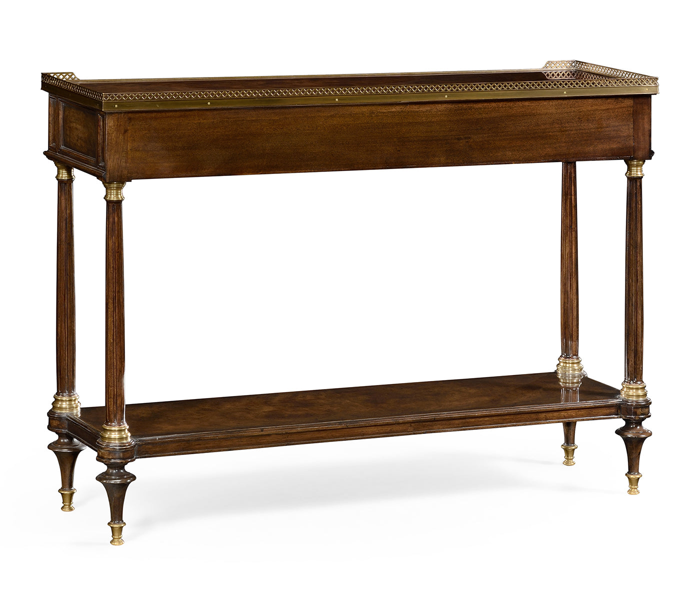 French style Mahogany console with brass gallery