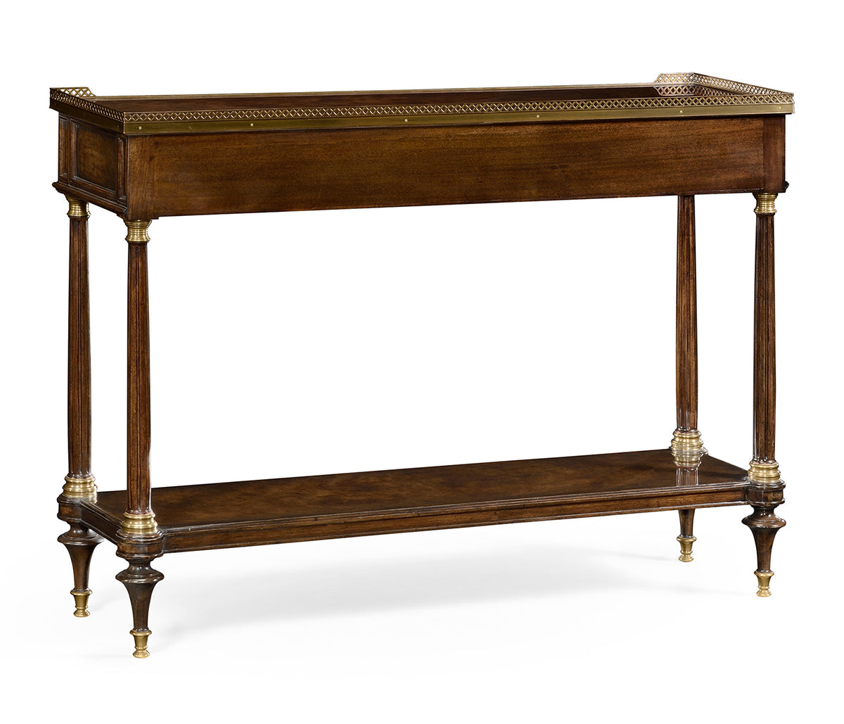 French style Mahogany console with brass gallery