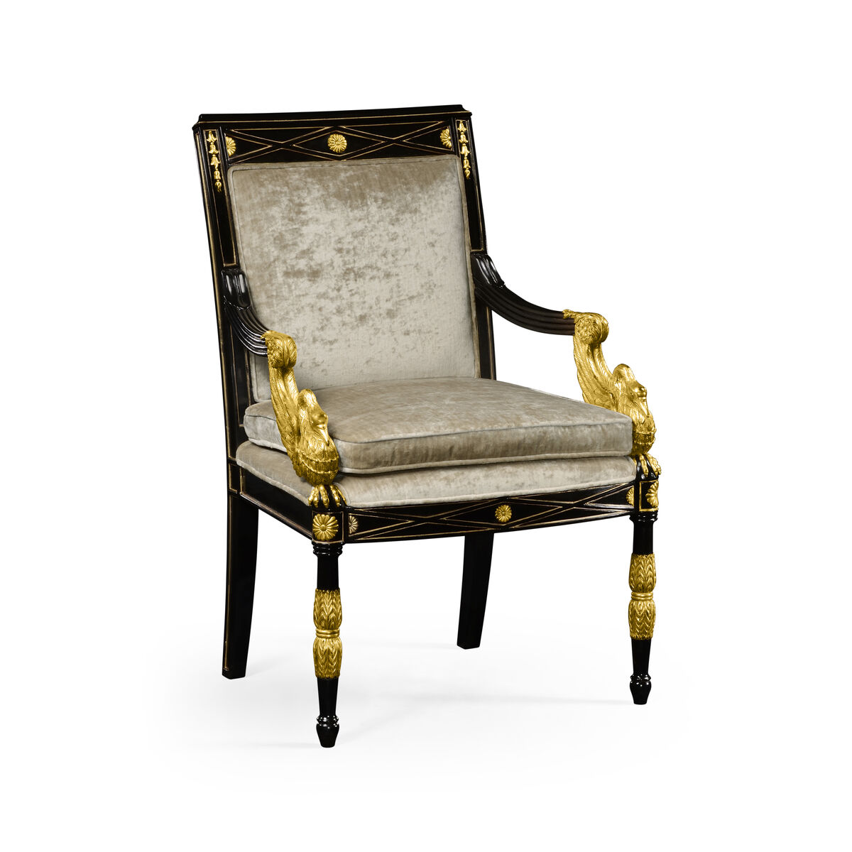 Kensington Swan Arm Chair ( 494983-BLA-F005 )