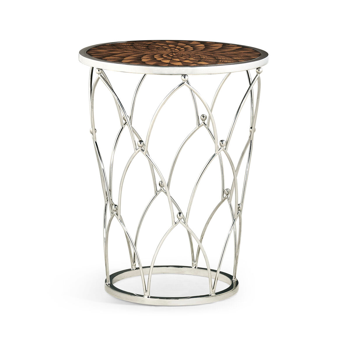 Feather Stainless Steel Round Side Table ( 495448-ZEB )