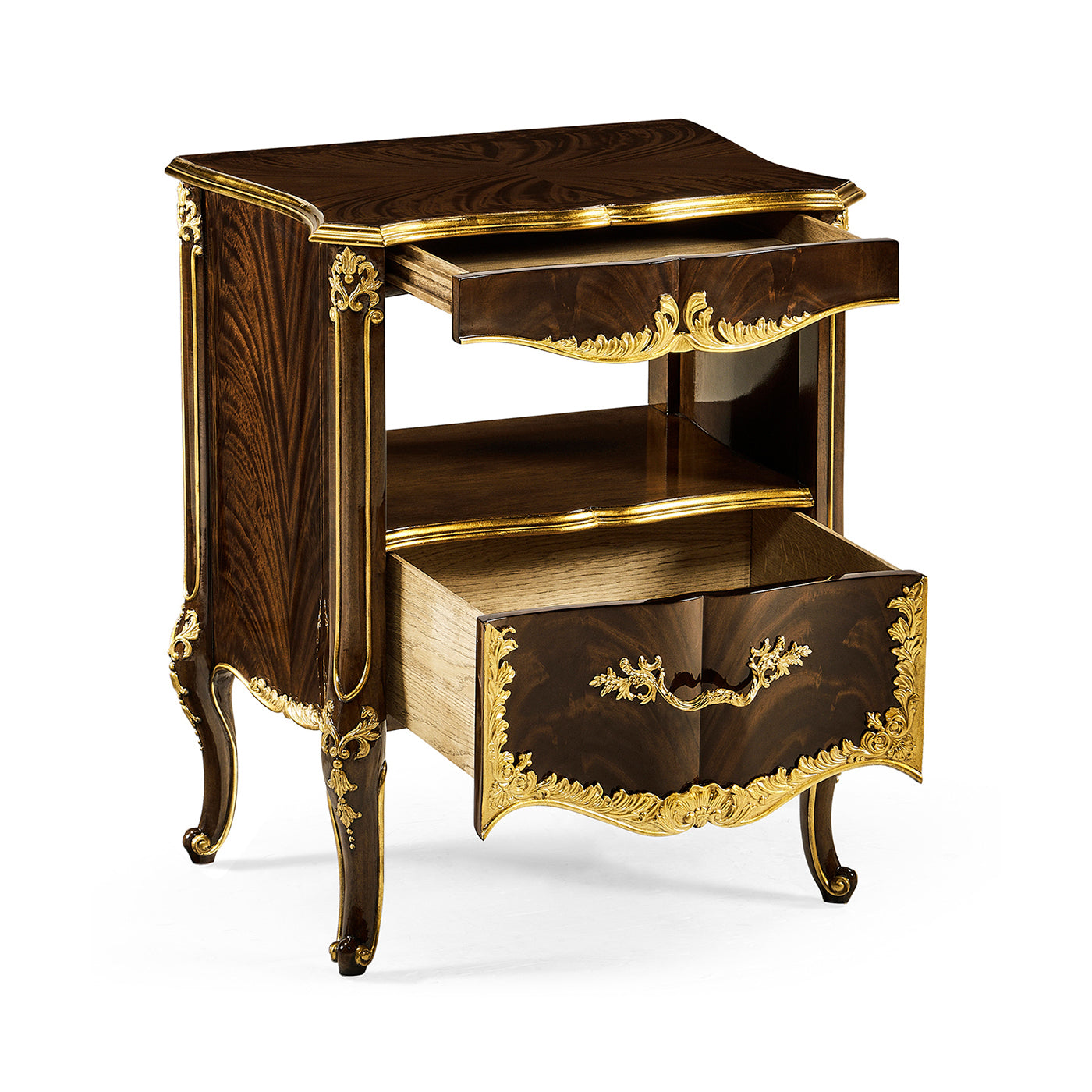 Mahogany & Gilded Nightstand