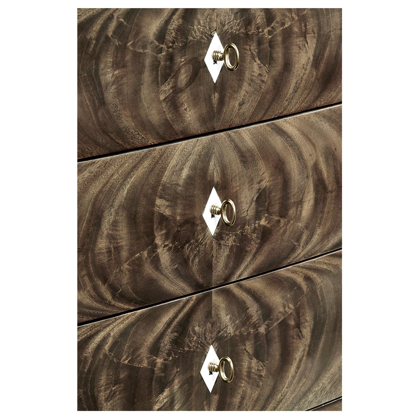 Small Bleached Mahogany Chest of Drawers with Bone Inlay