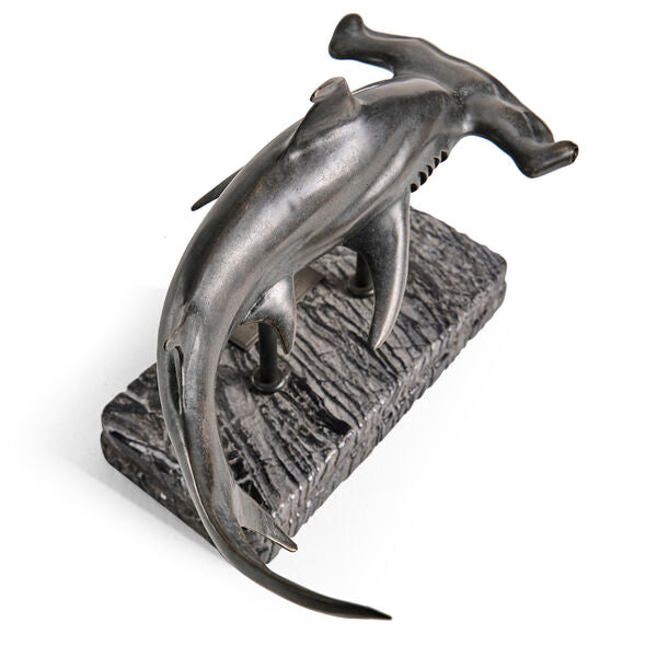 Glide Hammerhead Shark Bronze Statue with Marble Base