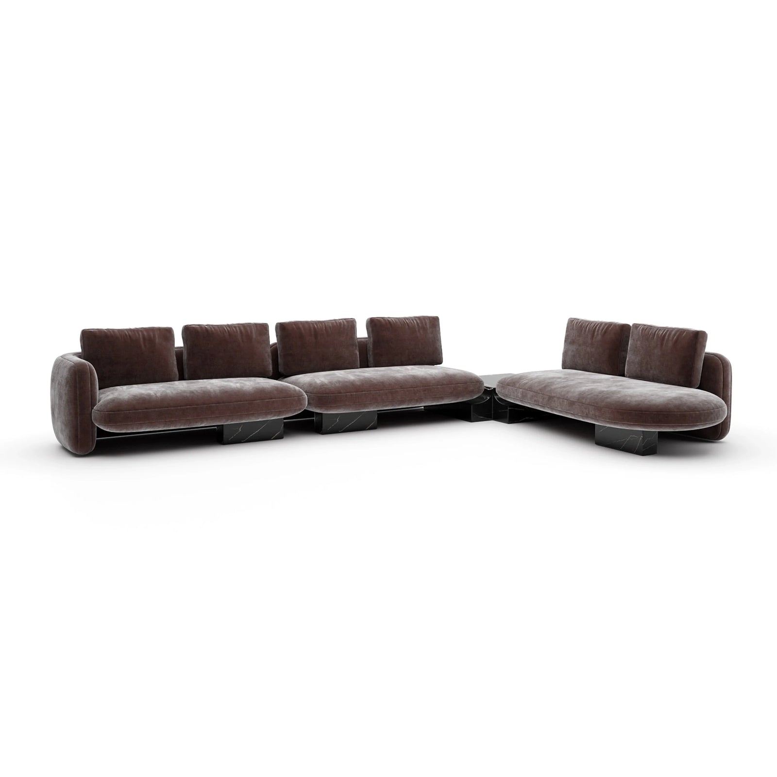 Overlap L Bumper Sectional Dk Taupe