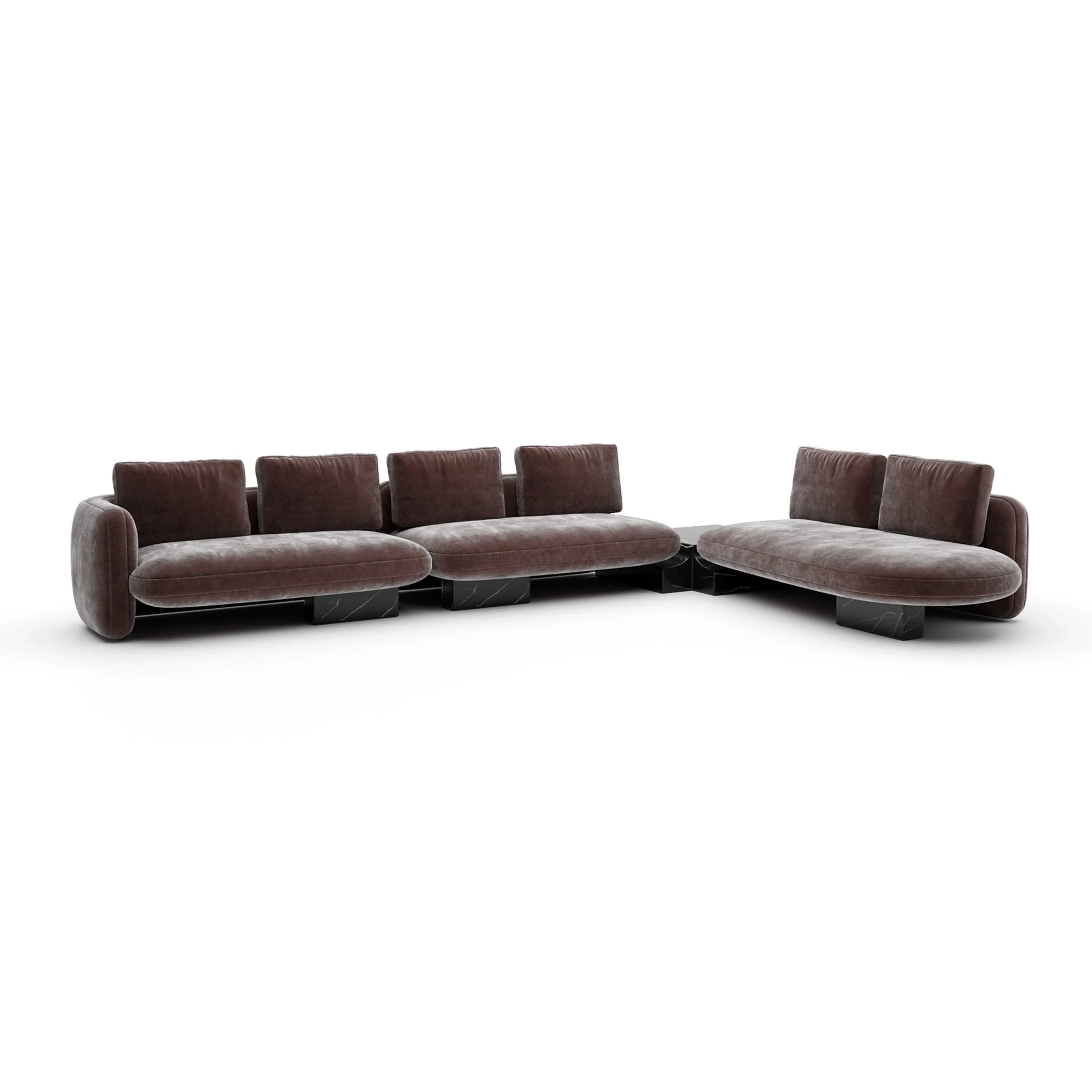 Overlap L Bumper Sectional Dk Taupe
