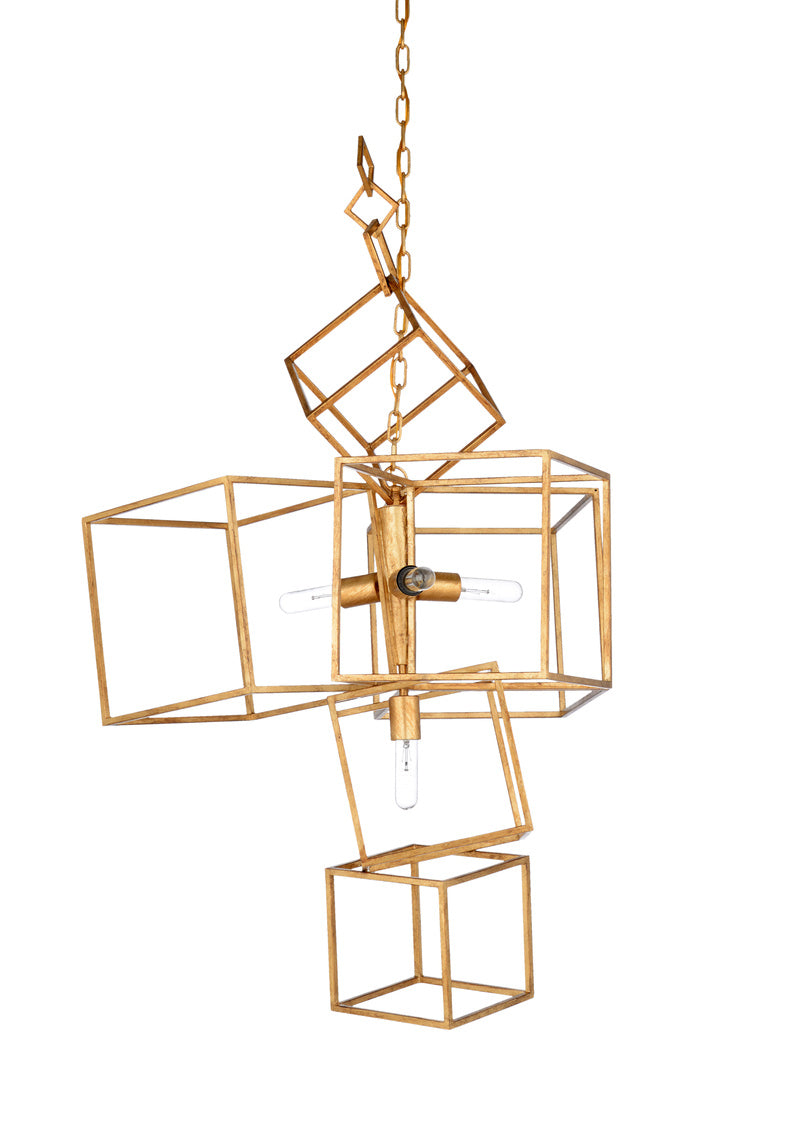 CUBIST CHANDELIER - GOLD