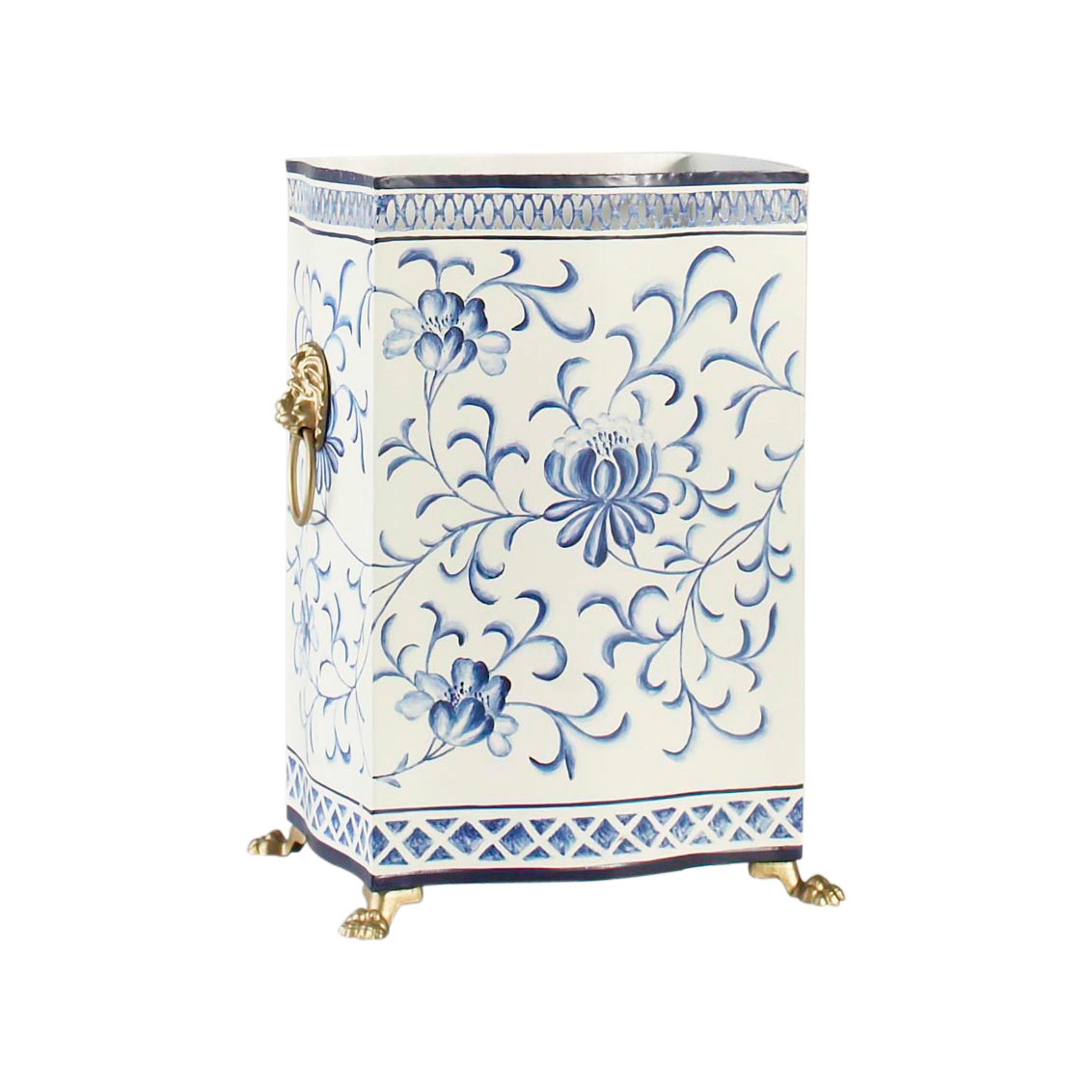 Blue/White Wastebasket