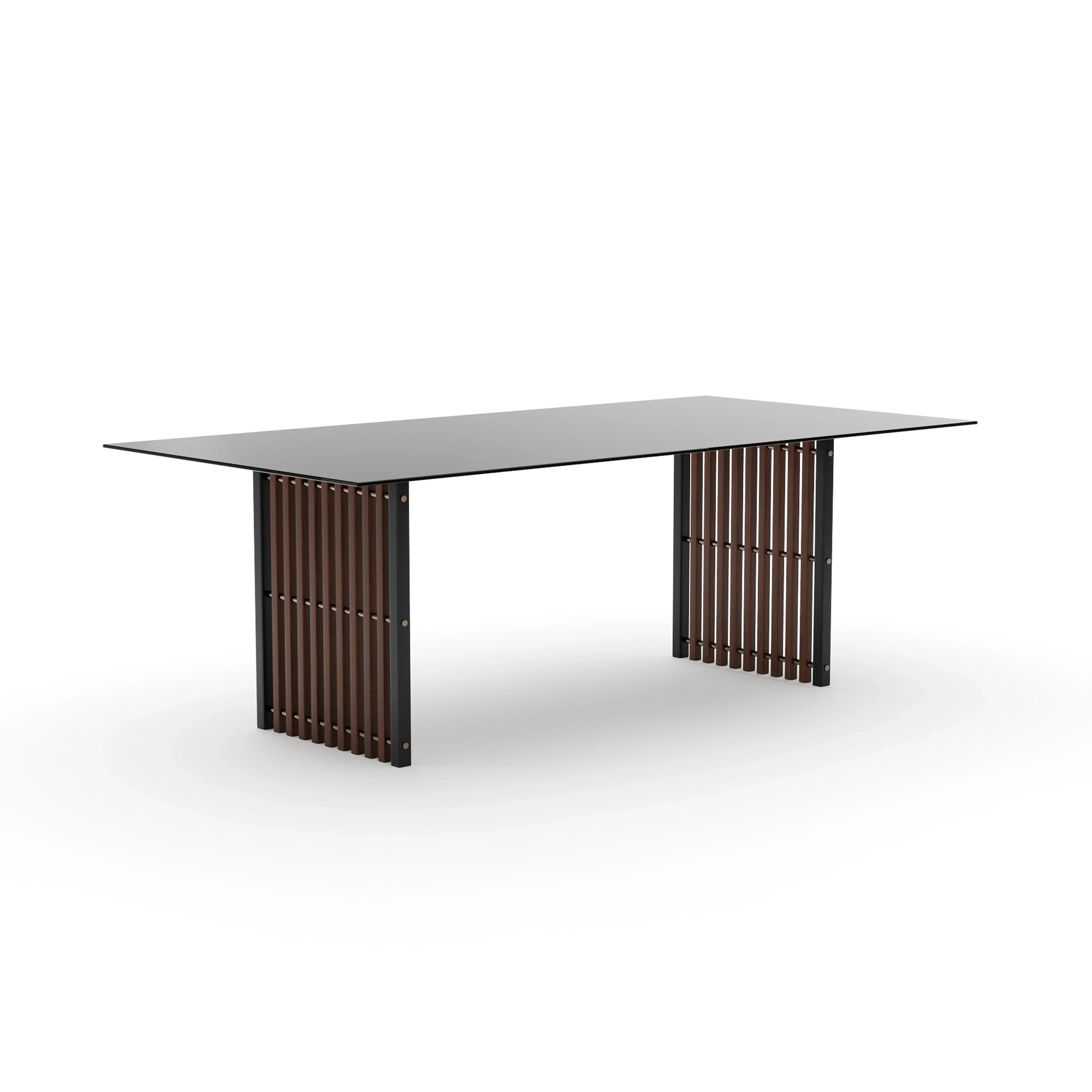 Pinstripe Dark Slatted Dining Table – Dining Tables by Caracole | Sutter & Vale