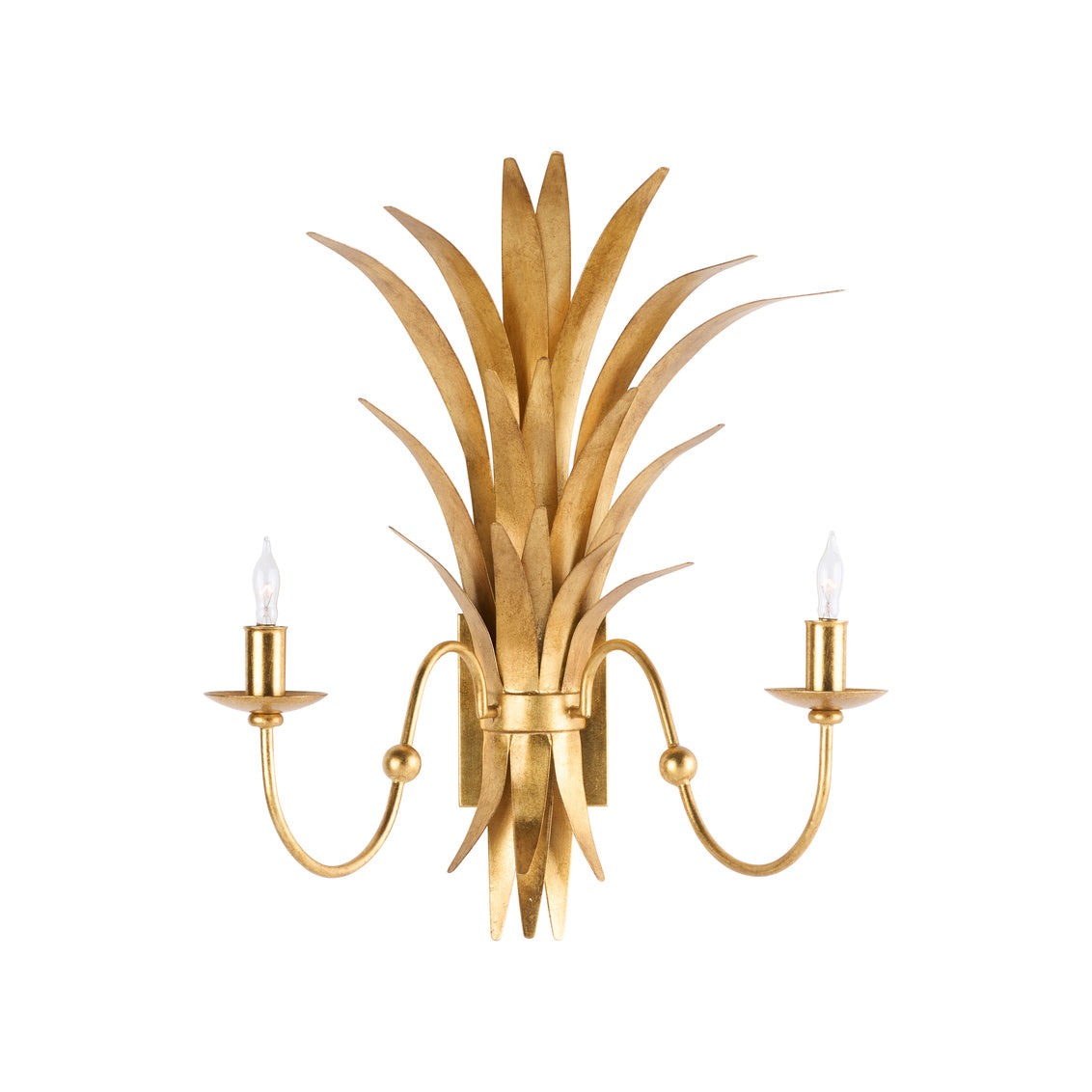 Wheat Sconce - Gold Electrified in Antique Gold Leaf / Metal - Chelsea House