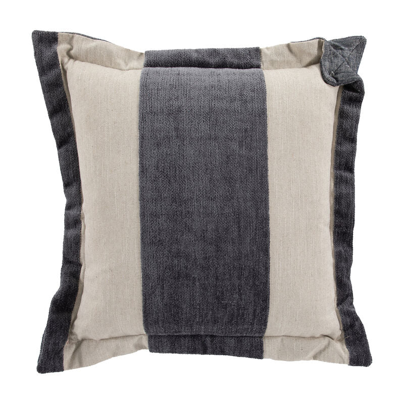 Wide Stripe Chenille Slate Feather 22x22