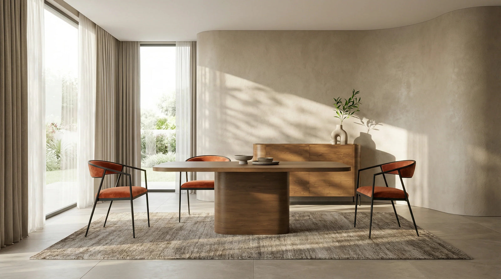 Atom Dining Table - Chocolate Nougat