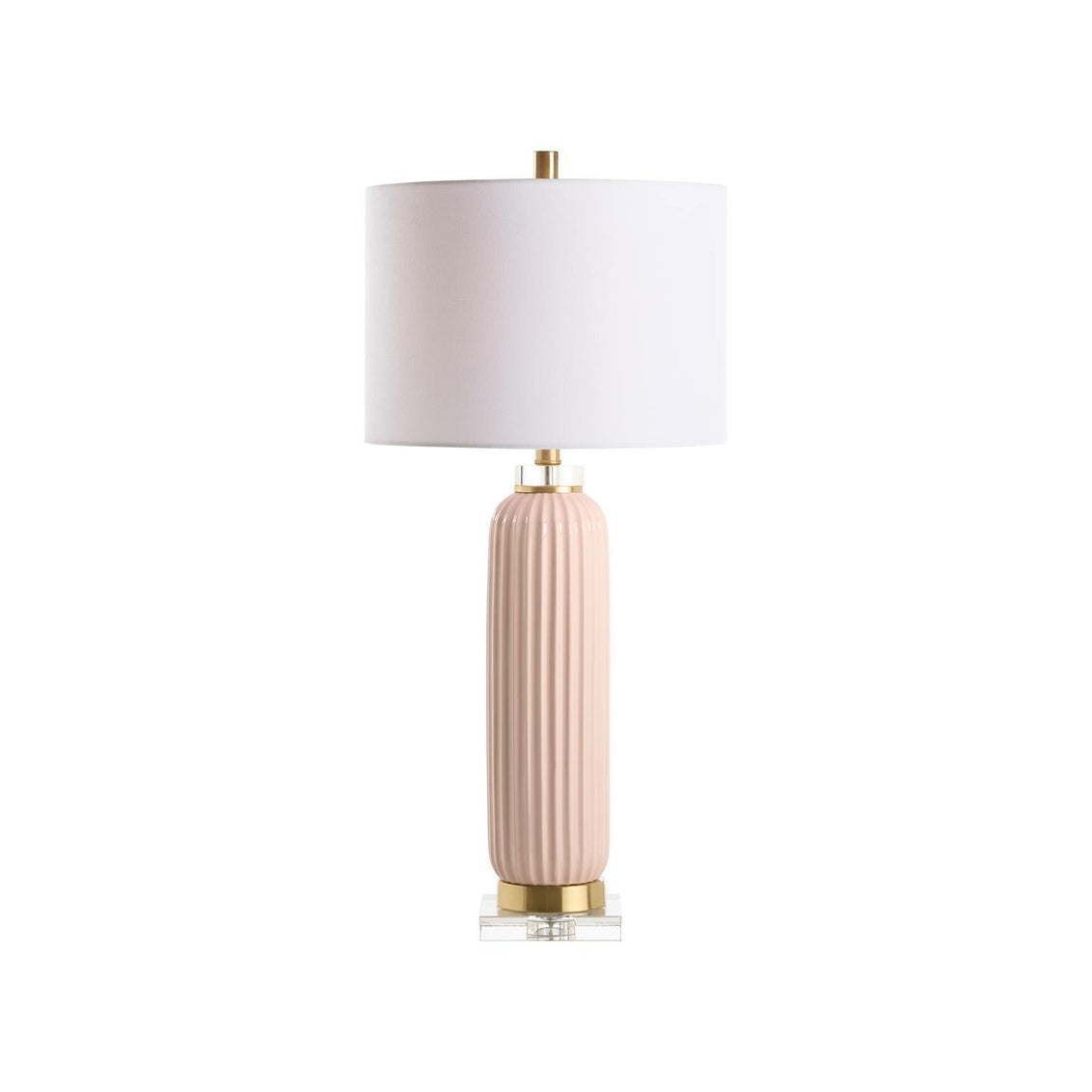 Samuel Ceramic Lamp - Pink in Pink Glaze / Ceramic/Porcelain - Chelsea House