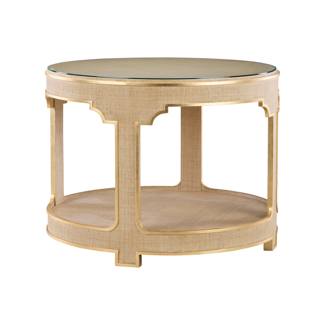Yangon Hall Table - Natural in Cream/Gold / Raffia - Chelsea House