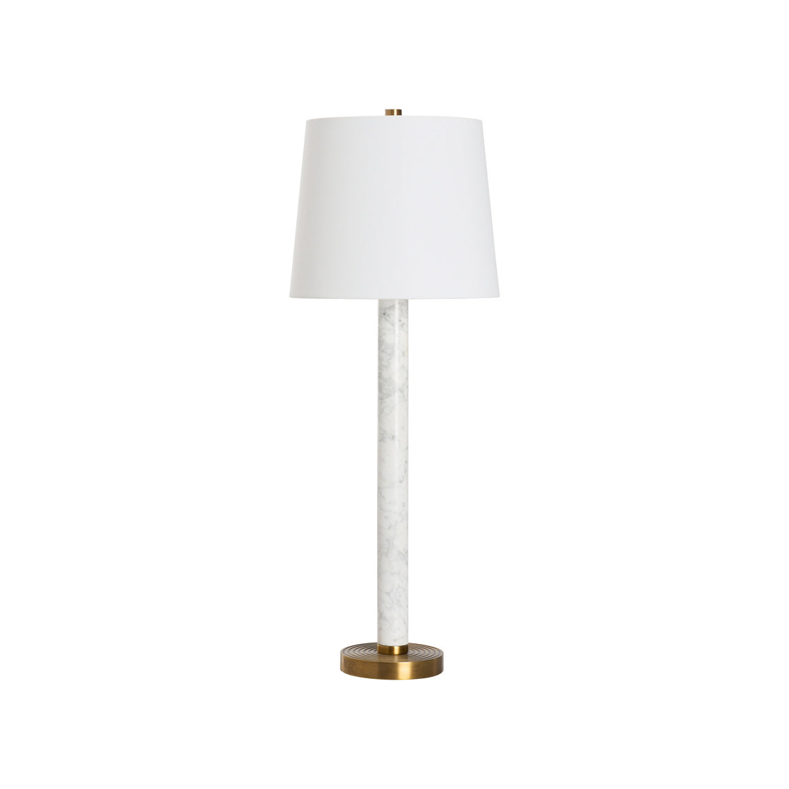 Ring Buffet Lamp - Aged Brass/White Marble
