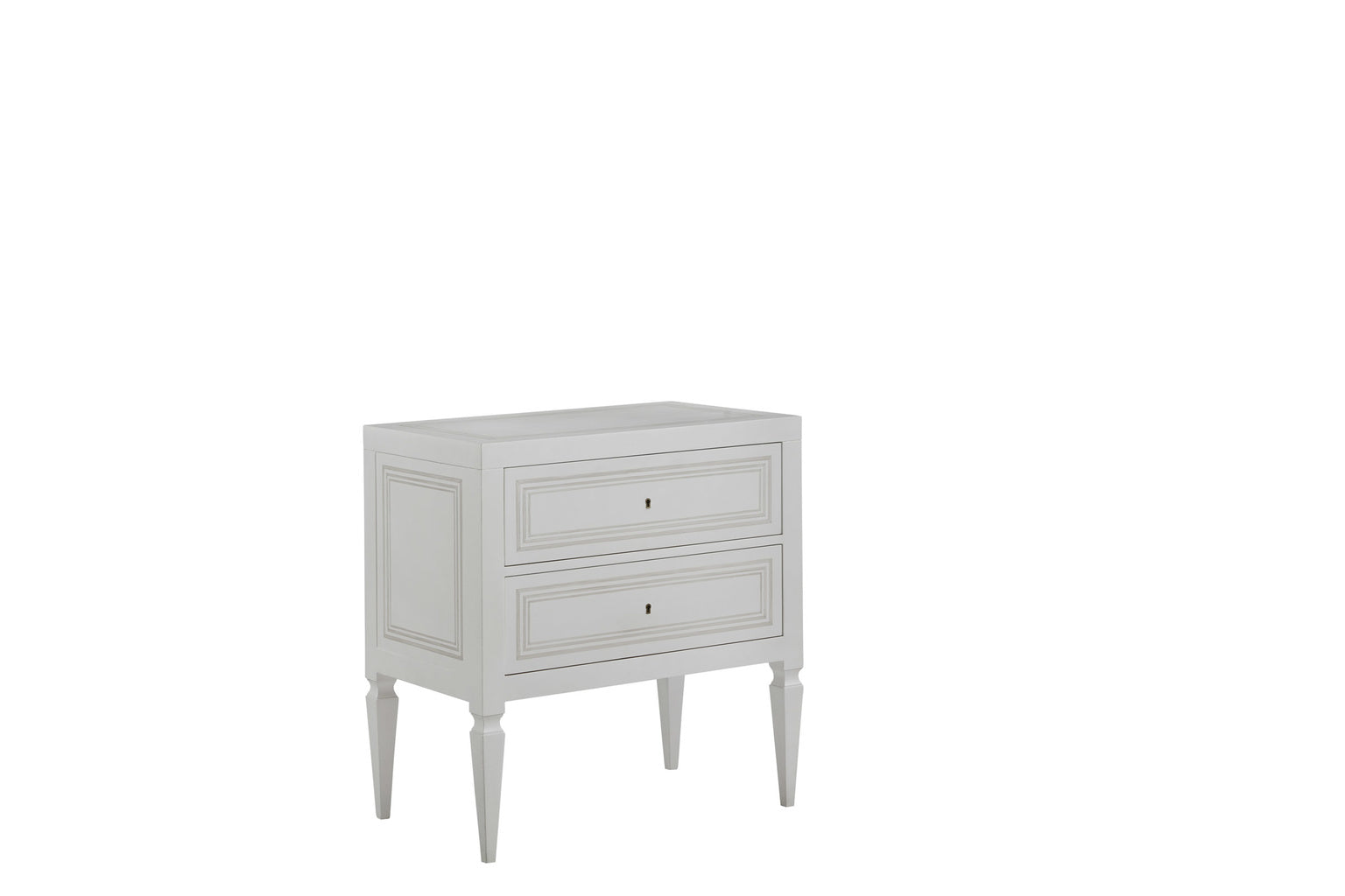 Modern History Milan Bedside-White Linen with Grey Accent MH1050F04