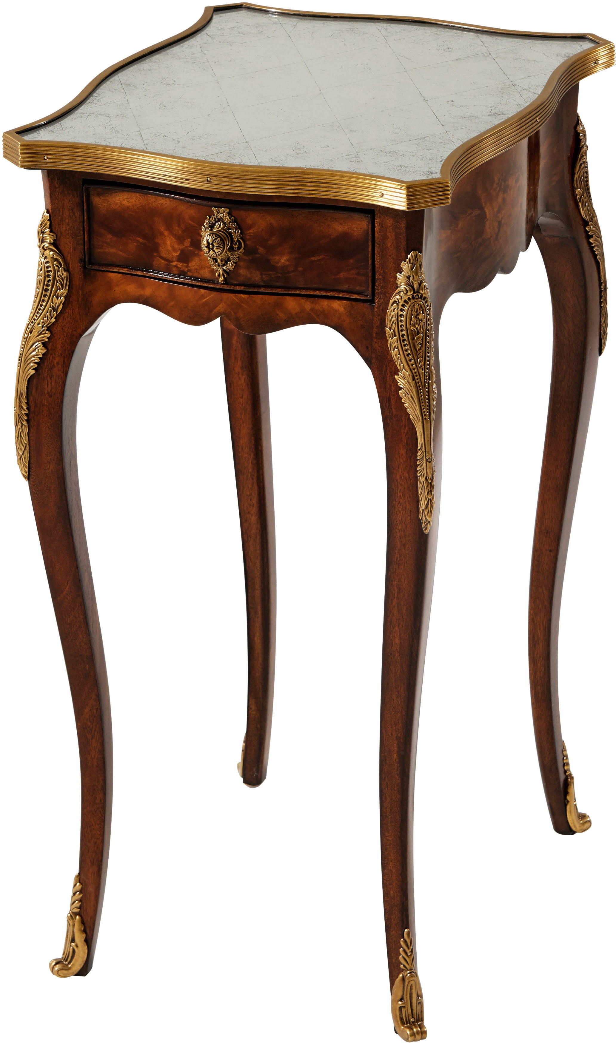 18th Century Style Accent Table in Mahogany, Brass - Theodore Alexander