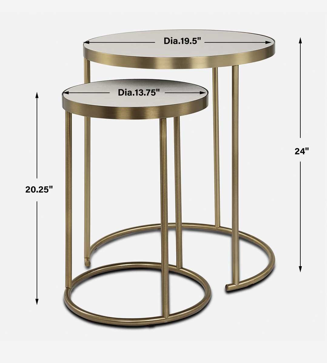 Aragon Nesting Tables, S/2, White – Furniture by Uttermost | Sutter & Vale