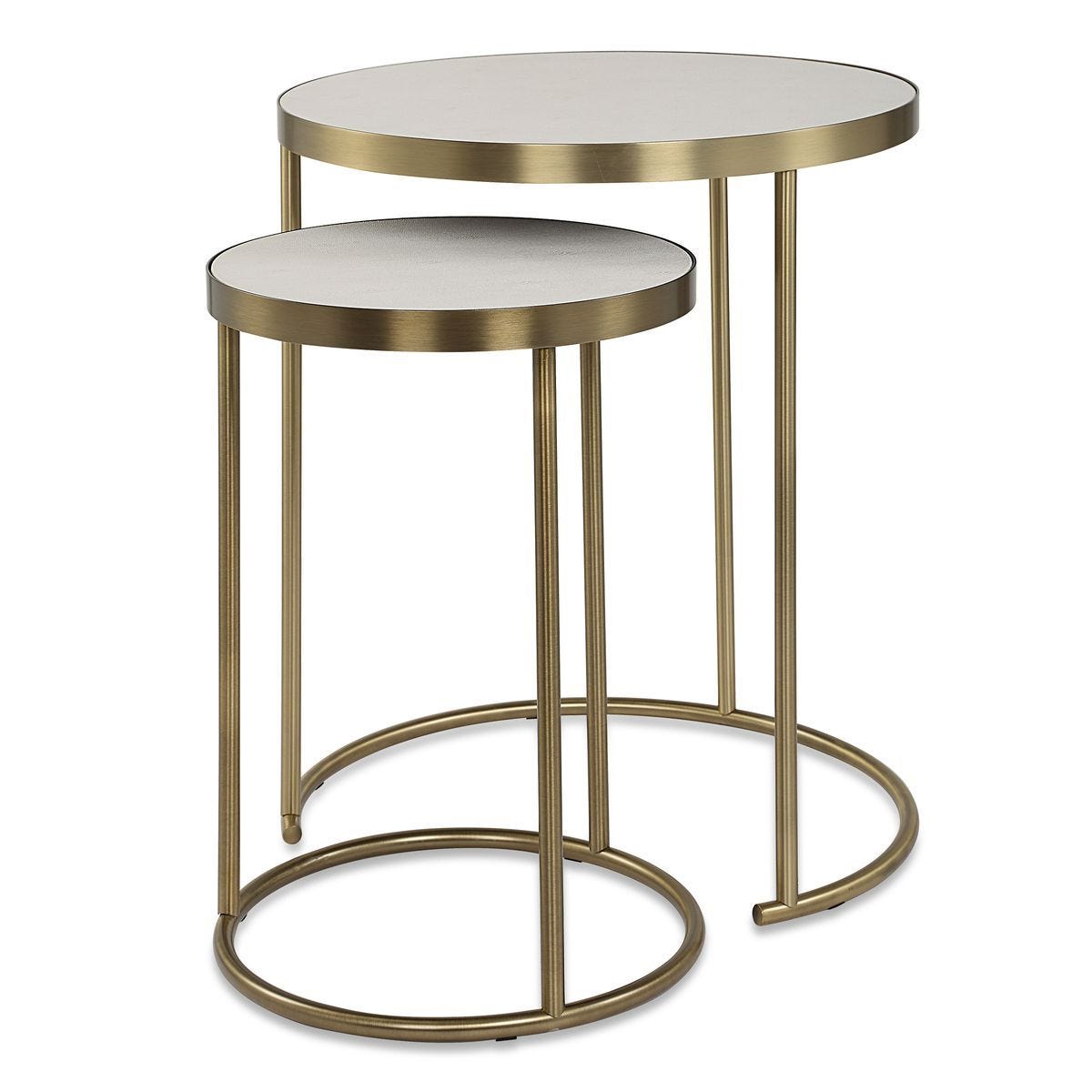 Aragon Nesting Tables, S/2, White – Furniture by Uttermost | Sutter & Vale