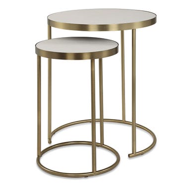 Aragon Nesting Tables, S/2, White