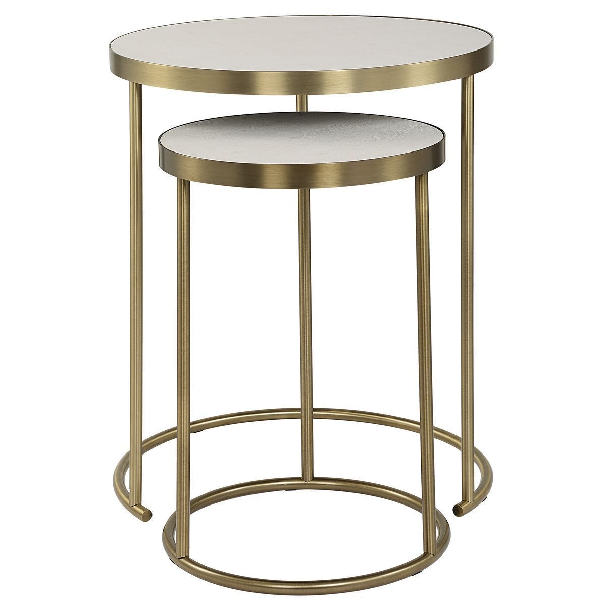 Aragon Nesting Tables, S/2, White – Furniture by Uttermost | Sutter & Vale